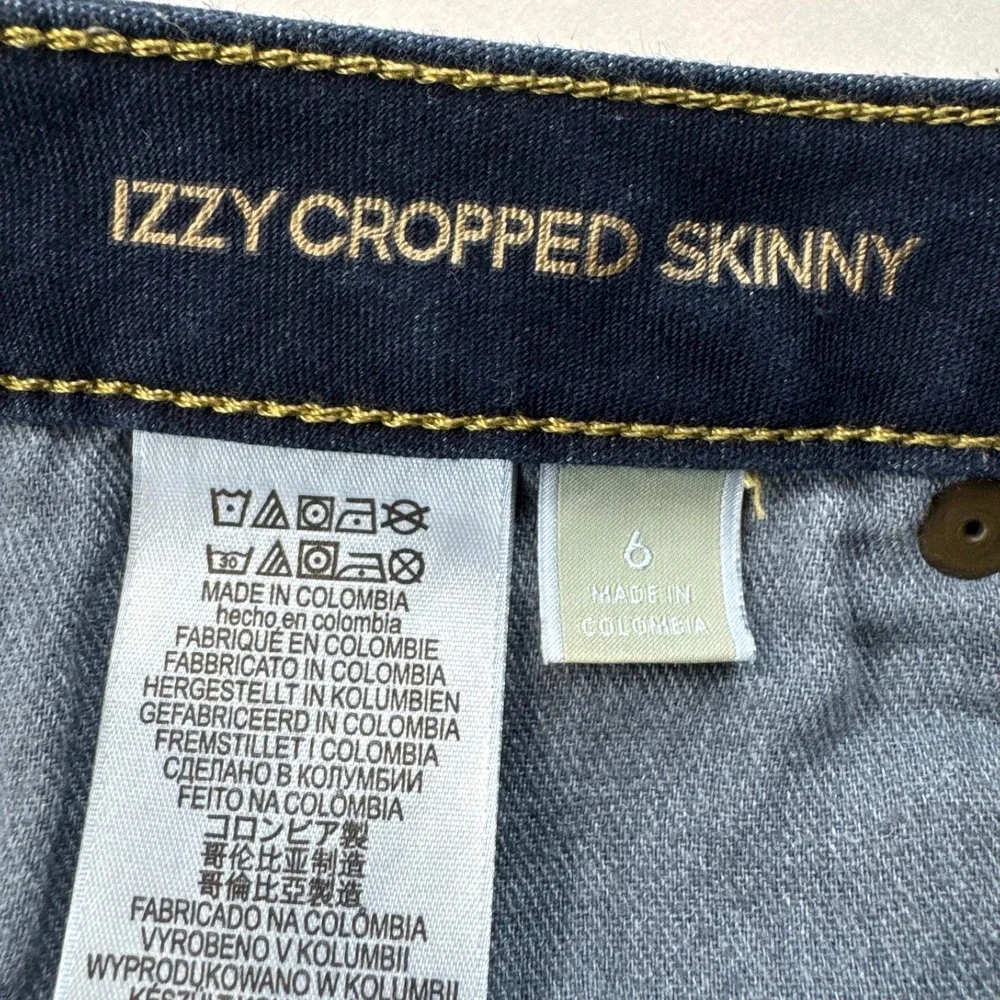 Michael Kors Izzy Cropped Skinny Jeans Womens 6 Blue Denim Dark Wash Streetwear